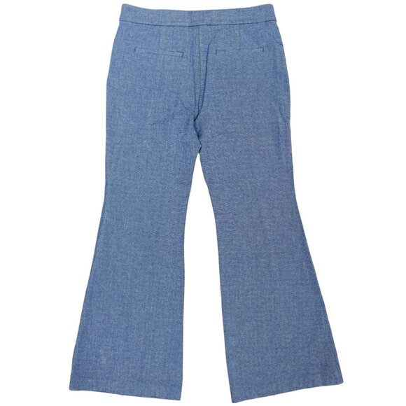 LOFT Women's EUC Pintuck Flare Leg Pants Blue/White Micro-Dot | Size 12 - Picture 5 of 9